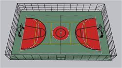 铁丝网篮球场足球SU模型