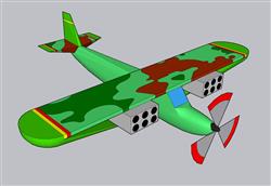 玩具积木飞机SU模型