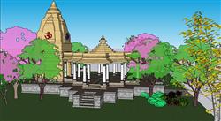 湿婆寺庙古建筑SU模型
