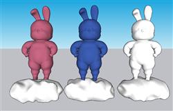 兔子工艺品雕塑SU模型