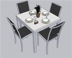 餐桌椅SU模型