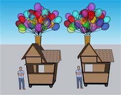 贩售亭气球SU模型