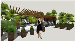 咖啡酒吧景观设计SU模型