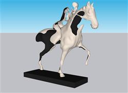 抽象骑马工艺品SU模型