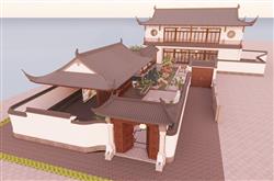 中式庭院景观草图模型(ID38206)