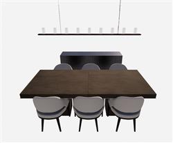 餐桌椅吊灯SU模型