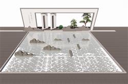 水池景观SU模型
