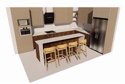 开放式厨房橱柜SU模型