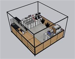 咖啡柜台SU模型
