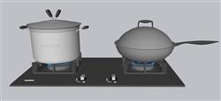 厨房燃气灶SU模型