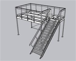 钢结构工业楼梯SU模型