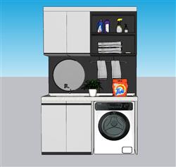 洗衣柜洗衣机SU模型