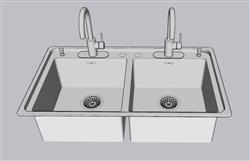 厨房水槽洗菜池SU模型