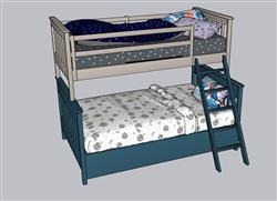 上下铺高低铺儿童床草图模型(ID40372)
