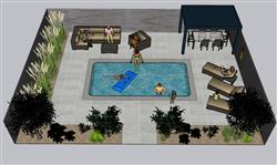 庭院游泳池草图模型(ID40422)