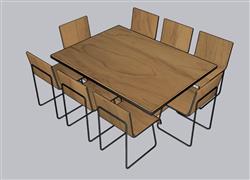 办公桌会议桌SU模型
