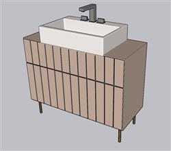 浴室柜洗手台SU模型