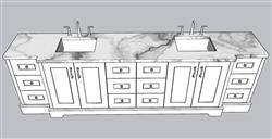 洗手池浴室柜SU模型