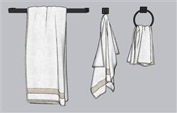 浴室毛巾SU模型