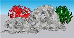 珊瑚石景观石SU模型
