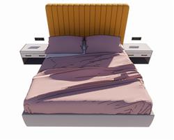 床铺双人床SU模型