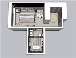 单身公寓装修草图模型(ID42967)