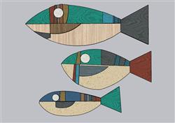 鱼工艺品装饰SU模型