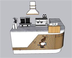 咖啡前台柜SU模型