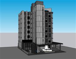 小区住宅楼建筑SU模型