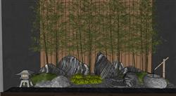 竹子景观石灯笼草图模型(ID51181)