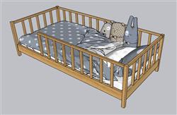 儿童床婴儿床SU模型