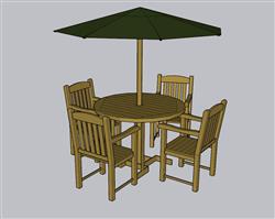 户外座椅遮阳伞草图大师素材草图模型(ID52114)
