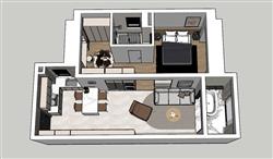 单身公寓小户型SU模型