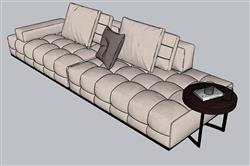 一字型沙发SU模型