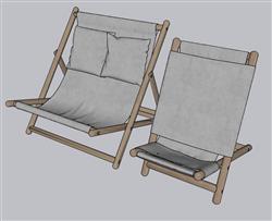 帆布折叠椅椅子SU模型