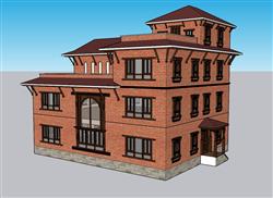红砖建筑SU模型