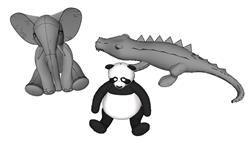 熊猫鳄鱼大象SU模型