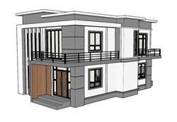 两层住宅别墅SU模型