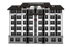 中式住宅建筑SU模型