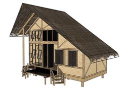竹屋木屋房子SU模型
