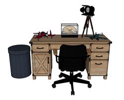 书桌办公桌SU模型