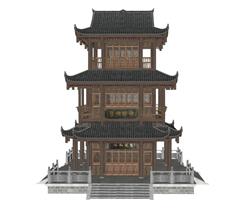中式古建阁楼SU模型