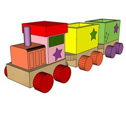 儿童玩具火车SU模型