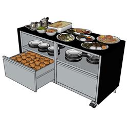 自助餐餐柜食物SU模型