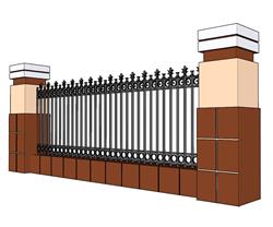 学校围墙栏杆SU模型