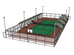篮球场网球场SU模型
