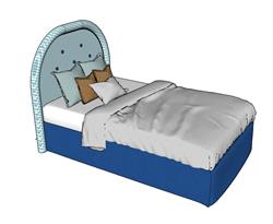 儿童床单人床SU模型