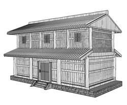 日式民居民房SU模型