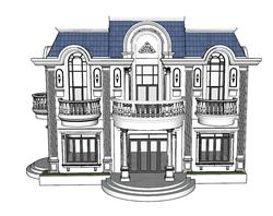 欧式别墅建筑SU模型