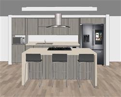 厨房橱柜岛台SU模型